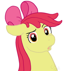 Size: 654x708 | Tagged: safe, artist:cartoonlion, apple bloom, earth pony, pony, g4, bust, female, filly, floppy ears, simple background, solo, transparent background