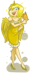 Size: 483x1137 | Tagged: safe, artist:steeve, oc, oc only, oc:ticket, alicorn, human, abstract background, alicorn oc, clothes, dress, female, high heels, horn, horned humanization, humanized, shoes, skinny, solo, thin, winged humanization