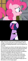 Size: 965x2070 | Tagged: safe, pinkie pie, twilight sparkle, earth pony, pony, unicorn, g4, female, keyhole meme, mare, meme, meta, question, text