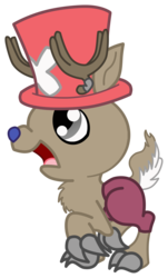 Size: 1161x1920 | Tagged: safe, artist:toonfreak, hybrid, crossover, one piece, ponified, simple background, solo, tony tony chopper, transparent background