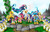 Size: 1400x900 | Tagged: safe, artist:kroliath, applejack, fluttershy, pinkie pie, princess celestia, rainbow dash, rarity, twilight sparkle, alicorn, earth pony, pegasus, pony, unicorn, g4, armor, armorarity, female, mane six, mare, rearing, royal guard