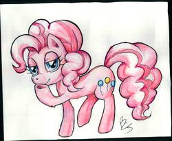Size: 2054x1694 | Tagged: safe, artist:buttercupsaiyan, pinkie pie, earth pony, pony, g4, female, mare, raised hoof, solo, thinking