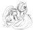 Size: 1024x890 | Tagged: safe, artist:buttercupsaiyan, fluttershy, princess luna, alicorn, pegasus, pony, g4, female, lesbian, mare, monochrome, prone, s1 luna, ship:lunashy, shipping, simple background, sketch