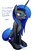 Size: 587x900 | Tagged: safe, artist:negativefox, nightmare moon, alicorn, pony, g4, female, glasses, mare, moonabetes, simple background, sitting, solo, tsundere moon