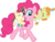 Size: 5000x3800 | Tagged: safe, artist:beavernator, pinkie pie, pound cake, pumpkin cake, earth pony, pegasus, pony, unicorn, g4, baby, baby pony, cake twins, diaper, diapered, diapered colt, diapered filly, diapered foals, female, filly, male, mare, one month old colt, one month old filly, one month old foals, siblings, simple background, twins, white background, white diapers