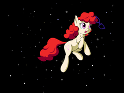 Size: 2000x1500 | Tagged: safe, artist:rankao, twist, earth pony, pony, g4, female, filly, floating, solo, spaaaaaace, space