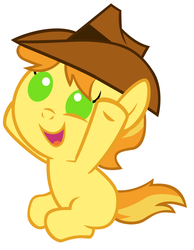 Size: 2800x3600 | Tagged: safe, artist:beavernator, braeburn, earth pony, pony, g4, baby, baby pony, braebetes, colt, cute, foal, high res, male, simple background, sitting, solo, white background