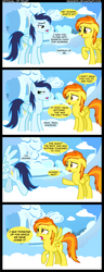 Size: 1357x3545 | Tagged: source needed, safe, artist:veggie55, soarin', spitfire, pegasus, pony, g4, cloud, comic, cutie mark, duo, female, floppy ears, hilarious in hindsight, hooves, jealous, male, mare, on a cloud, open mouth, raised hoof, ship:soarinfire, shipping, spread wings, stallion, standing on a cloud, straight, wings, wonderbolts