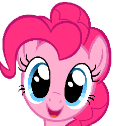 Size: 600x600 | Tagged: safe, artist:blackgryph0n, part of a set, pinkie pie, earth pony, pony, g4, animated, bust, cute, dancing, diapinkes, female, gif, happy, head only, headbob, looking at you, mare, open mouth, portrait, simple background, smiling, solo, transparent background