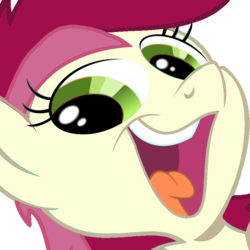 Size: 812x812 | Tagged: artist needed, safe, roseluck, earth pony, pony, g4, close-up, female, happy, mare, reaction image, simple background, smeel, solo, transparent background