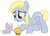 Size: 4200x3000 | Tagged: safe, artist:beavernator, derpy hooves, dinky hooves, pegasus, pony, unicorn, g4, baby, baby dinky hooves, baby pony, candle, equestria's best mother, female, foal, mare, muffin, prone, simple background, white background