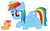 Size: 4800x3000 | Tagged: safe, artist:beavernator, rainbow dash, scootaloo, pegasus, pony, g4, baby, baby pony, baby scootaloo, duo, female, foal, love, mare, prone, scootalove, simple background, white background