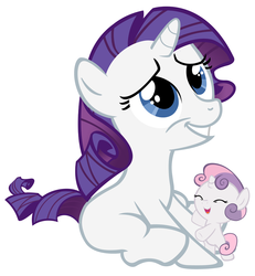 Size: 5000x5400 | Tagged: safe, artist:beavernator, rarity, sweetie belle, pony, unicorn, g4, absurd resolution, baby, baby belle, baby pony, cute, diasweetes, duo, female, filly, filly rarity, foal, simple background, white background, younger