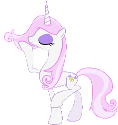 Size: 451x475 | Tagged: safe, artist:mattyhex, fleur-de-lis, pony, unicorn, g4, animated, animated png, eyes closed, female, mane, mare, pretty, simple background, slender, solo, thin, transparent background
