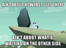 Size: 655x480 | Tagged: safe, edit, edited screencap, screencap, rarity, pony, unicorn, g4, season 1, the cutie mark chronicles, female, filly, filly rarity, image macro, meme, miley cyrus, solo, song reference, the climb, younger