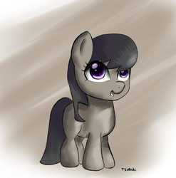 Size: 1200x1215 | Tagged: safe, artist:tsubukisan, octavia melody, earth pony, pony, g4, abstract background, female, filly, foal, solo