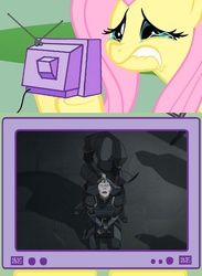 Size: 563x771 | Tagged: safe, fluttershy, pegasus, pony, g4, exploitable meme, female, fluttercry, mare, meme, the legend of korra, tv meme