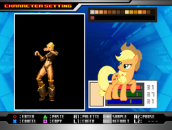 Size: 639x481 | Tagged: safe, artist:fallen nightingale, color edit, applejack, earth pony, pony, g4, angel (kof), crossover, female, king of fighters, mare