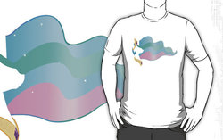 Size: 556x350 | Tagged: safe, artist:animayhem, princess celestia, alicorn, pony, g4, animayhem, clothes, female, mane, mare, minimalist, modern art, princess, redbubble, shirt