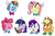 Size: 2106x1410 | Tagged: safe, artist:plastiware, applejack, fluttershy, pinkie pie, rainbow dash, rarity, twilight sparkle, goomba, paragoomba, g4, book, crossover, goombafied, horn, male, mane six, mario, mushroom, my little x, paper mario, simple background, species swap, spiked goomba, super mario, white background, wings