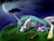 Size: 1444x1100 | Tagged: dead source, safe, artist:hereticofdune, princess celestia, twilight sparkle, alicorn, pony, unicorn, g4, book, duo, female, filly, filly twilight sparkle, grass, mare, mare in the moon, messy mane, momlestia, moon, night, prone, younger