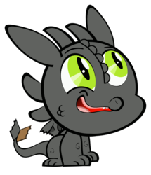 Size: 1280x1487 | Tagged: safe, artist:toonfreak, dragon, barely pony related, crossover, how to train your dragon, httyd, prosthetics, simple background, solo, toothless the dragon, transparent background