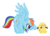 Size: 1280x914 | Tagged: safe, artist:toonfreak, rainbow dash, pegasus, pikachu, pony, g4, female, mare, pokémon, simple background, transparent background