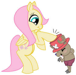 Size: 1280x1262 | Tagged: safe, artist:toonfreak, fluttershy, pegasus, pony, g4, choppershy, female, mare, one piece, rearing, simple background, tony tony chopper, transparent background