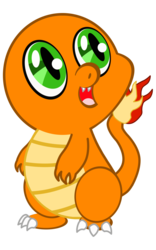 Size: 1200x1920 | Tagged: safe, artist:toonfreak, charmander, dragon, crossover, pokémon, simple background, solo, transparent background