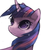 Size: 549x677 | Tagged: safe, artist:suikuzu, twilight sparkle, pony, unicorn, g4, bust, female, mare, portrait, simple background, solo, unicorn twilight, white background