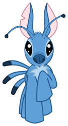 Size: 1038x1920 | Tagged: safe, artist:toonfreak, hybrid, lilo and stitch, ponified, simple background, solo, stitch, transparent background