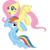 Size: 10000x10000 | Tagged: safe, artist:gratlofatic, fluttershy, rainbow dash, pegasus, pony, g4, may the best pet win, my little pony: friendship is magic, absurd resolution, best friends, carrying, duo, duo female, female, flying, happy, mare, simple background, transparent background, vector