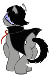 Size: 1280x1920 | Tagged: safe, artist:toonfreak, earth pony, pony, black jack, cape, clothes, crossover, male, osamu tezuka, ponified, simple background, solo, stallion, transparent background