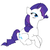 Size: 460x460 | Tagged: safe, artist:cabyowl, rarity, pony, unicorn, g4, female, mare, prone, simple background, solo, white background