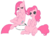 Size: 847x627 | Tagged: safe, artist:cabyowl, pinkie pie, earth pony, pony, g4, duality, female, mare, pinkamena diane pie, simple background, sitting, solo, white background