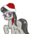 Size: 3400x3400 | Tagged: safe, artist:caumen, octavia melody, earth pony, pony, g4, christmas, female, hat, high res, holiday, mare, raised hoof, santa hat, simple background, solo, transparent background