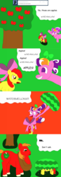 Size: 1100x3177 | Tagged: safe, artist:luigitailsprower, apple bloom, big macintosh, screwball, earth pony, pony, ask the apples, g4, ask, female, filly, male, mare, melon bloom, stallion, watermelon