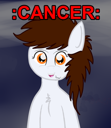 Size: 1106x1280 | Tagged: safe, oc, oc only, oc:cancer, earth pony, pony, abstract background, chest fluff, female, looking at you, mare, open mouth, smiling, solo