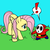 Size: 945x945 | Tagged: safe, artist:megasweet, fluttershy, pegasus, pony, shy guy, g4, crossover, female, fluttershy guy, fluttershy is not amused, grass, hair pulling, male, mare, mario, super mario, unamused