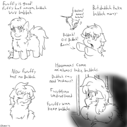 Size: 1200x1200 | Tagged: safe, artist:skoon, fluffy pony, crying, fluffy pony foal, fluffy pony mother, fluffy pony original art, tragedy