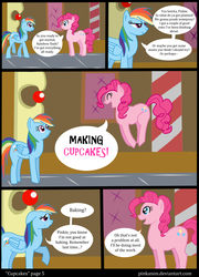 Size: 1000x1390 | Tagged: dead source, safe, artist:pinkanon, pinkie pie, rainbow dash, earth pony, pegasus, pony, comic:cupcakes the comic, fanfic:cupcakes, g4, comic, female, mare