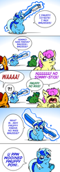 Size: 800x2300 | Tagged: safe, artist:marcusmaximus, minuette, fluffy pony, g4, brushie, comic, fluffy colgate
