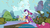 Size: 1366x768 | Tagged: safe, screencap, pinkie pie, rainbow dash, rarity, earth pony, pegasus, pony, unicorn, dragon quest, g4, season 2, camouflage, canterlot, clothes, dress, female, harvard, hub logo, mare, youtube caption, youtube link