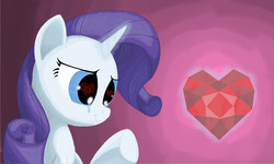 Size: 1333x800 | Tagged: safe, artist:grennadder, rarity, pony, unicorn, g4, crying, female, fire ruby, mare, solo