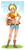 Size: 472x942 | Tagged: safe, artist:meago, applejack, human, g4, apple, applejack's hat, belly button, belt, blonde hair, boots, breasts, bucket, busty applejack, clothes, cowboy boots, cowboy hat, cowgirl, daisy dukes, denim shorts, female, food, front knot midriff, grass, green eyes, hair tie, hand on hip, happy, hat, humanized, legs, looking at you, midriff, shirt, shorts, sky, smiling, solo, tomboy