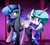 Size: 1000x899 | Tagged: safe, artist:negativefox, nightmare moon, princess celestia, alicorn, pony, g4, annoyed, carrying, celestia riding luna, duo, female, looking at you, mare, ponies riding ponies, riding, smiling, tsundere moon, waving