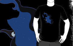 Size: 556x350 | Tagged: safe, artist:animayhem, princess luna, alicorn, pony, g4, animayhem, clothes, female, mane, mare, minimalist, modern art, princess, redbubble, shirt