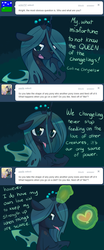 Size: 640x1536 | Tagged: safe, artist:pekou, queen chrysalis, changeling, changeling queen, ask chrysalis, g4, ask, female, solo, tumblr