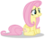 Size: 10000x8874 | Tagged: safe, artist:gratlofatic, fluttershy, pegasus, pony, g4, absurd resolution, female, frown, lip bite, mare, simple background, sitting, solo, transparent background, underhoof, vector