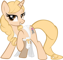 Size: 2906x2771 | Tagged: safe, artist:lysok, taralicious, oc, oc only, pony, unicorn, clothes, female, high res, mare, ponified, simple background, solo, tara strong, toga, transparent background, voice actor